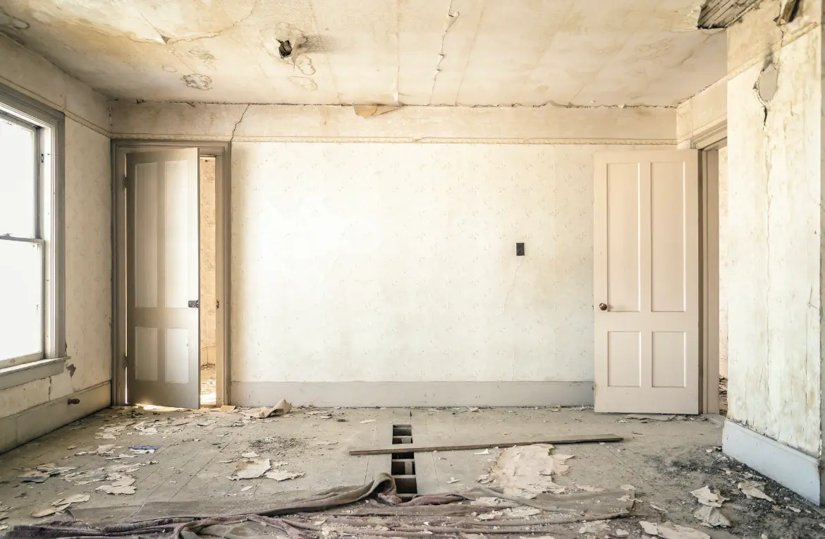 Waste disposal crew managing a cleanout project in West Des Moines